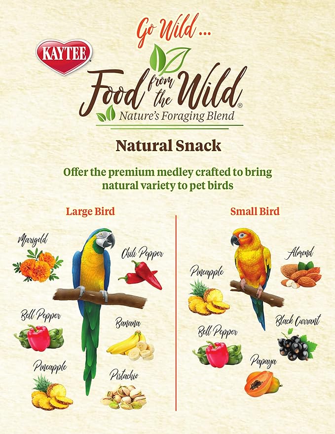 Kaytee Food From The Wild Natural Snack Food Treats For Pet Birds, 3 oz.