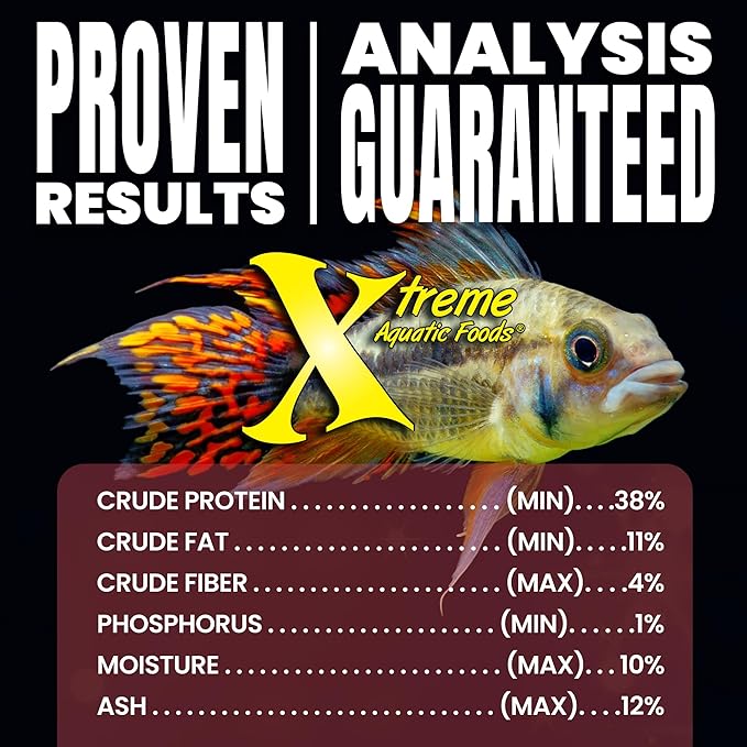 Xtreme Krill Flakes - Premium Max Protein Freshwater Fish Food with 100% Krill and Shrimp, & Vitamins for Optimal Immune and Digestive Health, Boosts Color & Energy β USA Farm Grown (1oz)