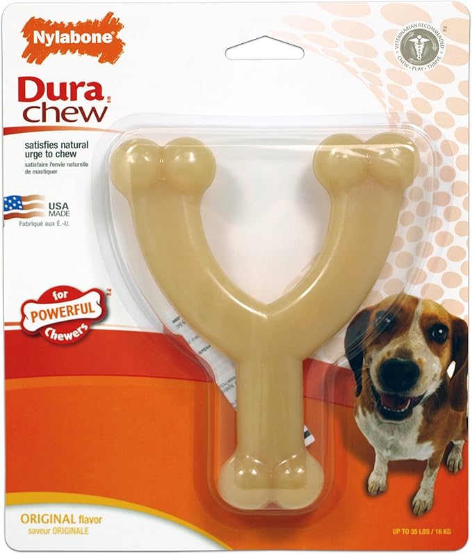 Nylabone Dura Wishbone Dog Chew Toy, Original
