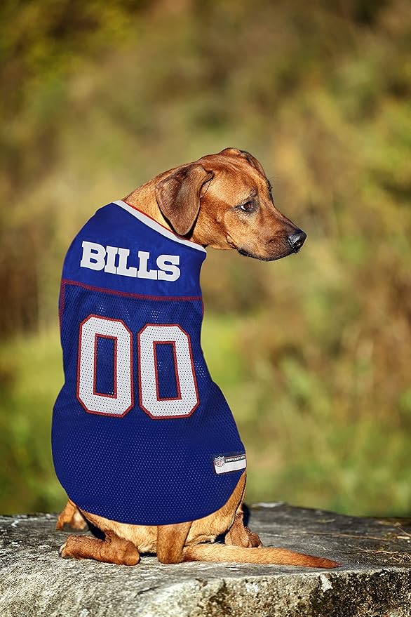 Pets First Buffalo Bills Dog Jersey, X-Large, Buffalo Bills Colors, Poly-mesh and Satin, Pull On, NFL Jerseys, Unisex, Breathable, for All Breed Sizes