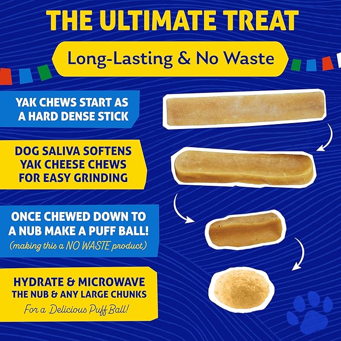 Himalayan Dog Chew Bacon Yak Cheese Dog Chews, The Better-for-You Chew, 100% Natural Long Lasting, Healthy Dog Treats, Lactose & Grain Free, Protein Rich, for Dogs 65 Lbs & Smaller, 4-Count