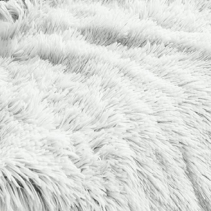 Best Friends by Sheri The Original Calming Donut Dog Bed for Extra-Large Dogs up to 150 lbs, Shag Faux Fur, Frost Gray, 45" x 45"