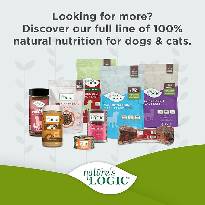 Nature's Logic Dry Dog Food - 100% Natural - No Synthetics - for All Ages, Sizes, Breeds - Free from Common Allergens, High Protein - Sardine Meal Feast, 13lbs