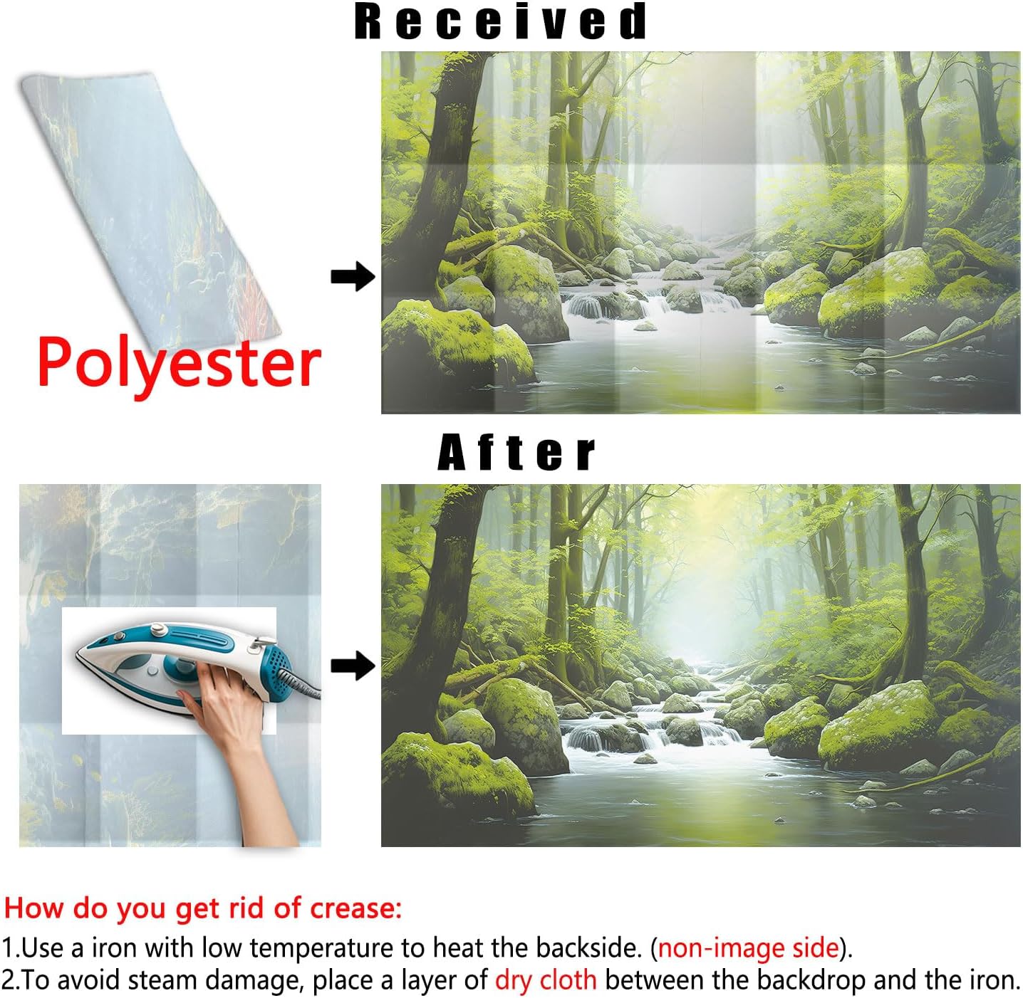 30X18IN Tropical Forest Terrarium Background, Natural Green Forest Tree Reptile Habitat Background, Misty Rainforest Aquarium Background, with 8 EVA Double-Sided Tape