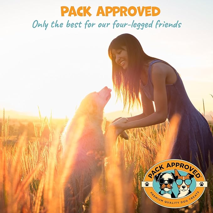 Pack Approved Beef Cheek Rolls for Dogs - Natural & Odor-Free Dog Treats - 5 to 6 Inch Medium Beef Hide Dog Chews - 4 Pack