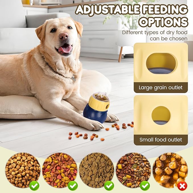 Interactive Cat Toy & Puzzle Feeder - Slow Feed Bowl Treat Dispenser for Indoor Cats and Kittens, Adjustable Food Game for Mental Stimulation and Bloat Prevention
