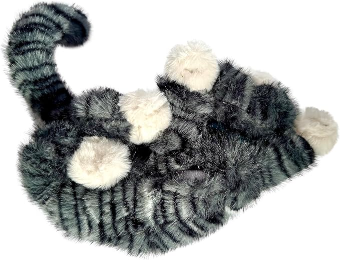 Plush Heartbeat Toy - Calming Anxiety Relief Toys for Puppies and Kittens - Heartbeat in a Soft Comforting Pet Plush for Dogs and Cats (Grey Stripe)