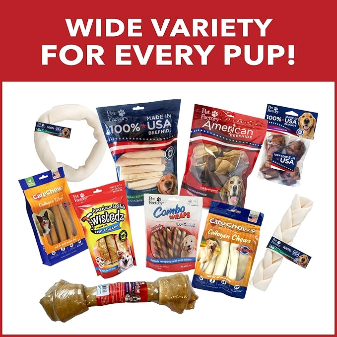 Pet Factory American Beefhide 5" Chip Rolls Dog Chew Treats - Natural Flavor, 16 Count/1 Pack
