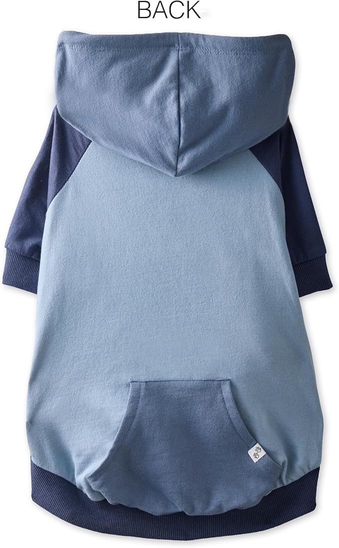 Pet Passion Rocky – The Original Lightweight Hooded Tee 100% Organic Cotton Dog Hoodie Pet Coat Sweater for All Sized Dogs, Original Navy Colorblock, XXX-Small (up to 5lbs)