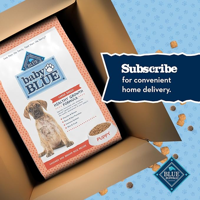 Blue Buffalo Baby Blue Natural Large Breed Puppy Dry Dog Food, Healthy Growth Formula with DHA, Chicken and Brown Rice Recipe, 24-lb Bag