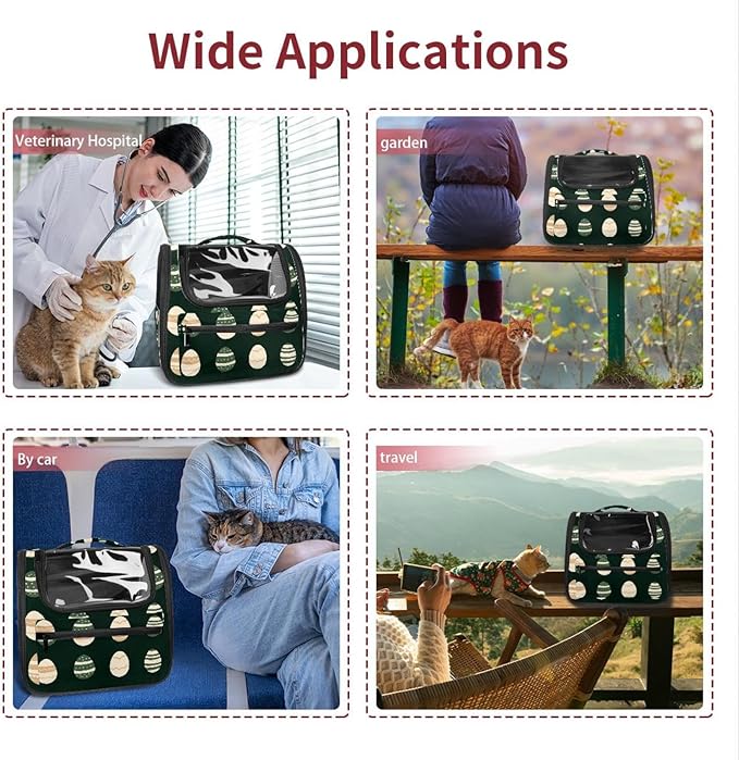 Easter Eggs (1) Cat Carriers Dog Carrier Pet Carrier with Locking Safety Zippers for Cats, Kitties, Puppies and Small Dogs