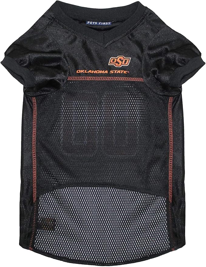 Pets First NCAA College Oklahoma State Cowboys Mesh Jersey for DOGS & CATS, Large. Licensed Dog Jersey with your Favorite Football/Basketball College Team