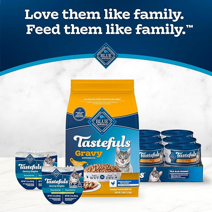 Blue Buffalo Tastefuls Irresistible Gravy Experience Adult Indoor Cat Dry Food, Chicken & Brown Rice Recipe, 7-lb. Bag