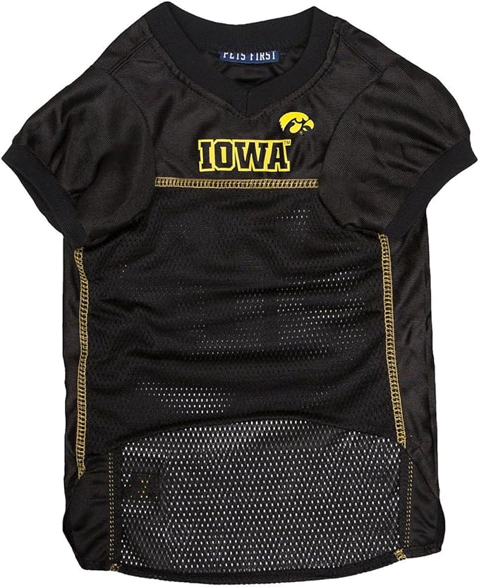 Pets First NCAA College Iowa Hawkeyes Mesh Jersey for DOGS & CATS, X-Small.Licensed Dog Jersey with your Favorite Football/Basketball College Team