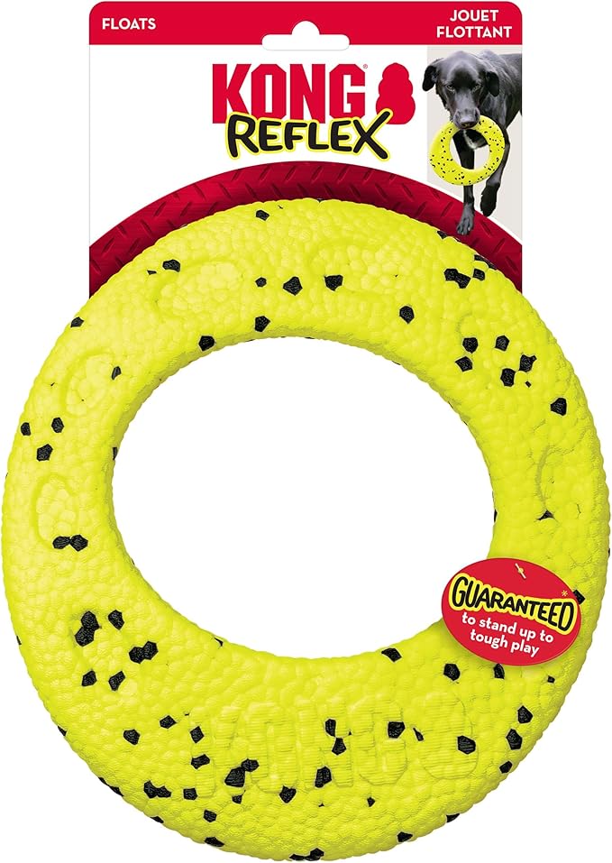KONG Reflex Flyer – Ultra-Durable, Flexible Dog Frisbee for Tough Fetching, Self-Healing, Bite-Resistant, Floats for Water Play, Long-Lasting Interactive Fun (2 Pack)