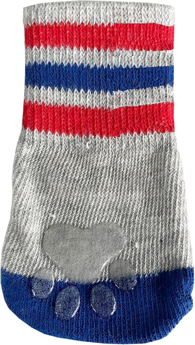 NFL Buffalo Bills Anti Slip Dog Socks with Elastic Ribbed Top, Size X-Small/Small. Indoor/Outdoor Socks, Best Dog Paw Protector, 2 Pairs, Cool Puppy Supplies with NFL Logo of Bills Football Team