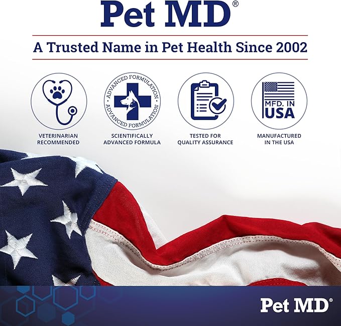 Pet MD Dog Paw Balm - 3-in-1 Paw, Nose/Snout, & Elbow Moisturizer & Paw Protectors for Dogs - 2 oz Paw Wax with Shea Butter, Coconut Oil, & Beeswax