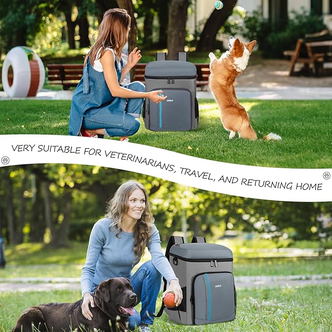 ANILD Dog Travel Bag Backpack, Flight-Ready TSA-Approved Dog Travel Bag with 2 Leak-Proof Food Canisters, 5 Foldable Silicone Bowls, Multi-Compartment Organizer for Hiking, Camping, Dog Mom Essentials