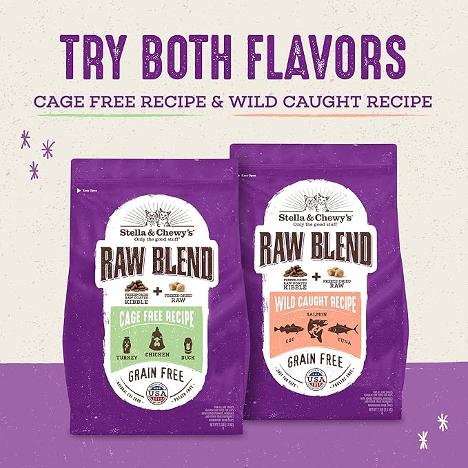 Stella & Chewy's Raw Blend Premium Kibble Cat Food – Grain Free, Protein Rich Meals – Cage-Free Poultry Recipe – 10 lb. Bag