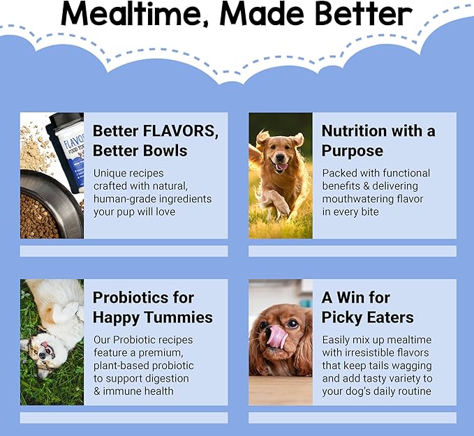 BEAUMONT BASICS Flavors Food Topper for Dogs, White Cheddar Recipe, 6-Ounce, Pack of 2