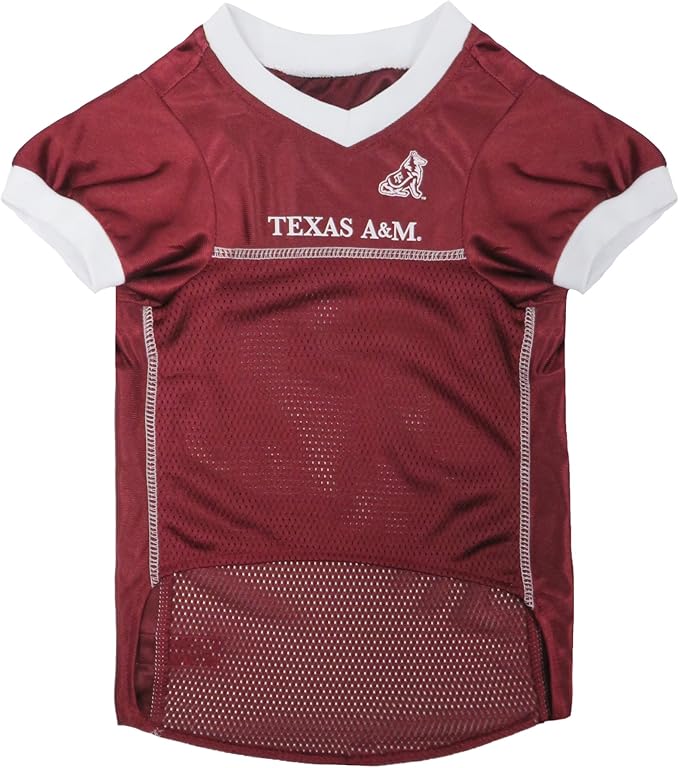 Pets First NCAA College Texas A&M Aggies Mesh Jersey for DOGS & CATS, Large. Licensed Dog Jersey with your Favorite Football/Basketball College Team