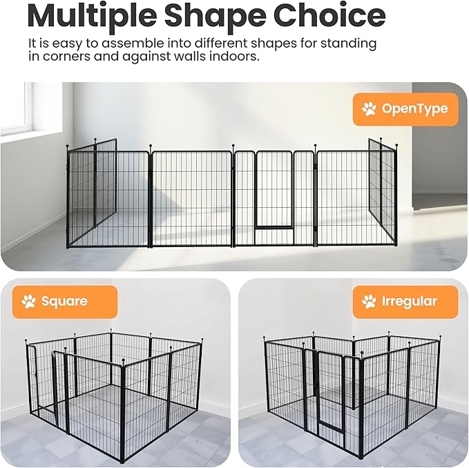 Simple Deluxe Dog Playpen Outdoor Indoor, 32 Inch 6 Panels Dog Fence for Small Dogs Puppy, Perfect Dog Pen for Camping, Yard, RV, Garden Fence, Black