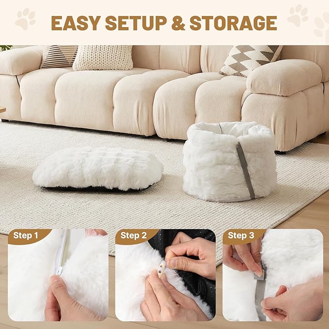 Extra Large Cat Tunnel, 47.2in Luxury Tunnel for Large Cats, Extra Long Bubble Fleece Big Cat Tunnel for Cats with Washable Mat, Skin-Friendly Large Tunnel for Cats, Puppy, Rabbits White