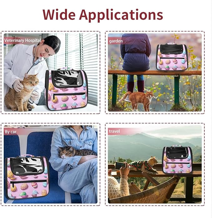 Easter Eggs (4) Transparent Pet Carrier for Travel Hiking for Kitty Small Dog
