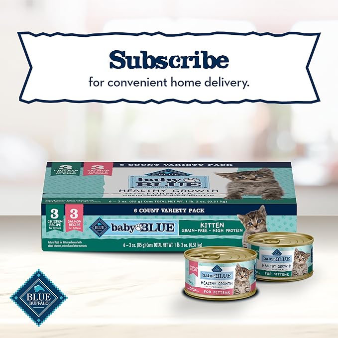 Blue Buffalo Baby Blue Natural Grain-Free Wet Food for Kittens, Healthy Growth Formula with DHA, High-Protein Chicken Paté, 3 oz. Can