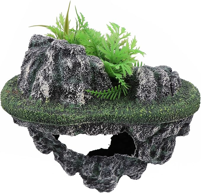 AQUA KT Turtle Floating Rock Tortoise Dock Basking Island Platform for Aquarium Pond Terrarium Habitat Decoration