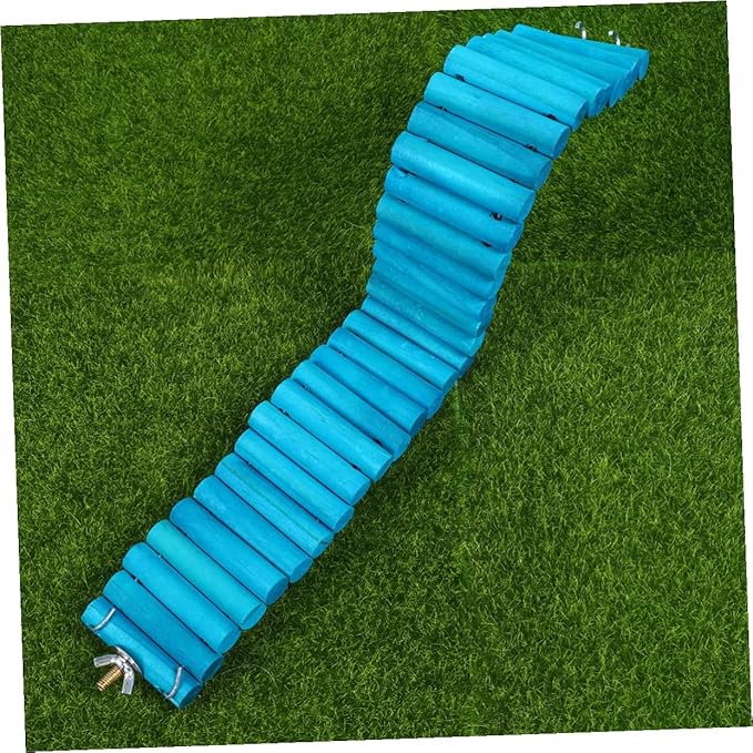 Hamster and Parrot Wooden Climbing Ladder, 6x40cm Round Wood Plank, Multi-Color Rainbow Pet Ladder for Small Animals and Birds Cage Accessories