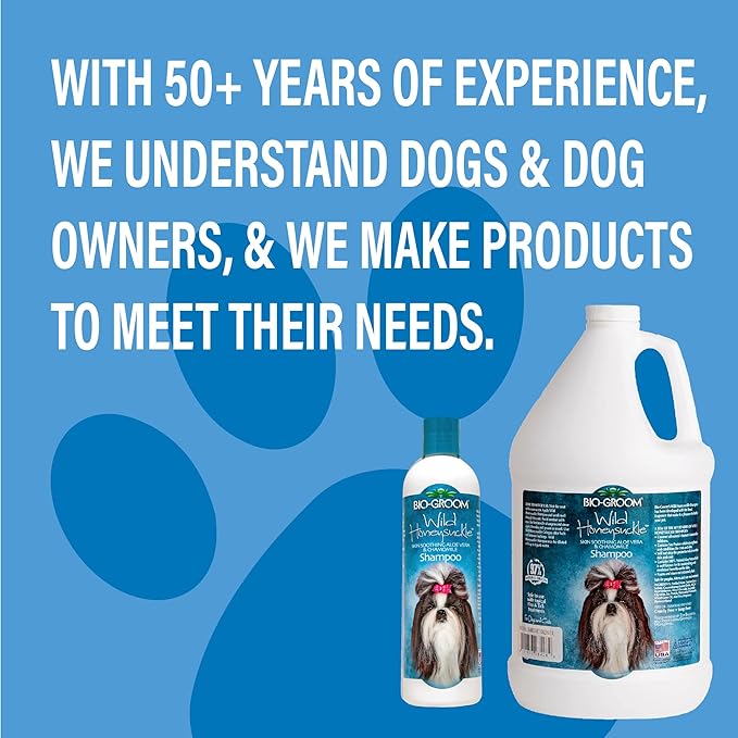 Bio-Groom Wild Honeysuckle Dog Shampoo - Natural Scent Pet Shampoo, Aloe Vera, Chamomile, Cat & Dog Bathing Supplies, Puppy Wash, Cruelty-Free, Made in USA, Quick Rinse Cat Shampoo - 12 fl oz 1-Pack