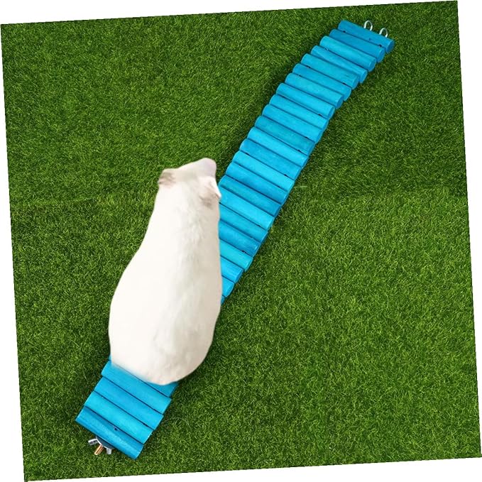 Veemoon Pet Wooden Ladder for Hamsters and Parrots, 6x40cm Round Wood Climbing Ladder, Colorful Rainbow Design, Suitable for Small Pets and Birdcage Accessories