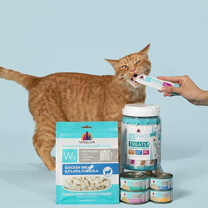 Weruva Wx Phos Focused, Lickable Cat Treat Variety Pack, 0.5oz Tube, Pack of 50
