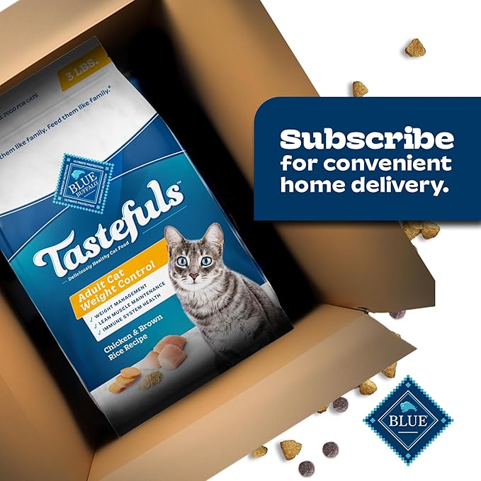 Blue Buffalo Tastefuls Natural Food for Adult Cats, Weight Control, 15-lb. Bag