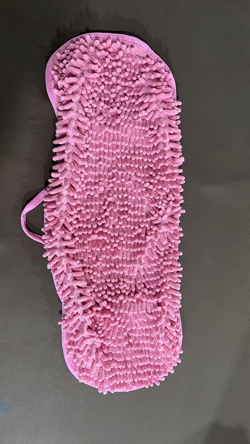 Super Absorbent Dog Drying Towel - 24.4''x10'' Chenille Microfiber Pet Bath Towel with Dual Hand Pockets, Quick Dry Soft Grooming Towel for Small Medium Large Dogs and Cats, Machine Washable (Pink)