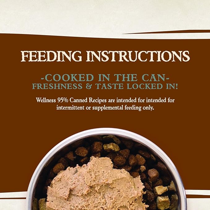 Wellness 95% Whitefish Adult Canned Wet Dog Food, Grain Free, Natural, 13.2 oz, Pack of 12 Cans