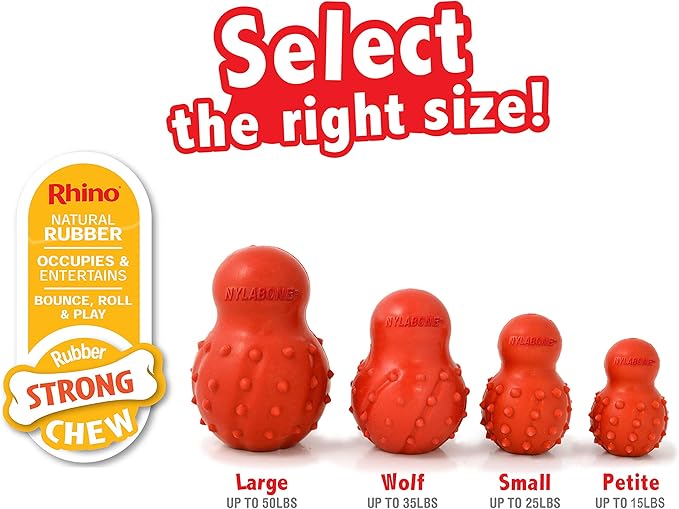 Nylabone Treatin' Cone Strong Stuffable Chew Toy for Dogs, Natural Rubber Fillable Treat Toy, Treat Dispensing Dog Toy, Bacon Flavor, Large Dogs - Up to 50 lbs, 1 Count