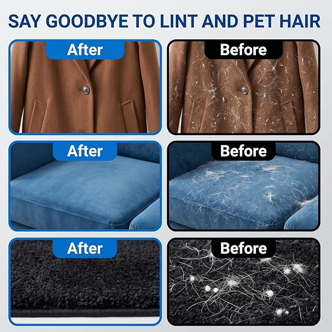 Pet Hair Removal Glove for Cats & Dogs, Upgraded Electrostatic Reusable Pet Hair Remover Tool, Magic Fur Removal Mitt for Laundry, Couch, Carpet, Car Seat, Pet Grooming Gloves
