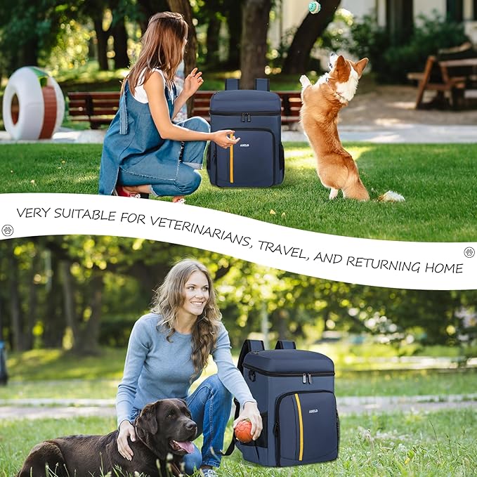 ANILD Dog Travel Bag Backpack, Flight-Ready TSA-Approved Dog Travel Bag with 2 Leak-Proof Food Canisters, 6 Foldable Silicone Bowls, Multi-Compartment Organizer for Hiking, Camping, Dog Mom Essentials