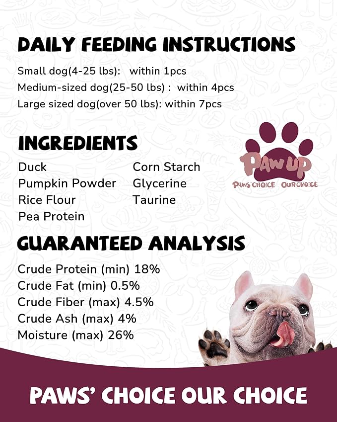 PAWUP Dog Treats Pumpkin Biscuits Sticks w/Duck Low Fat Dog Snacks, Healthy Biscuits with Taurine for Small Dogs, 12.5 oz (28-32 Count