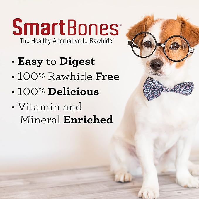 SmartBones Skin and Coat Care Sticks, Rawhide-Free Chews for Dogs, with Omega Fatty Acids, 16 Count (Pack of 4)