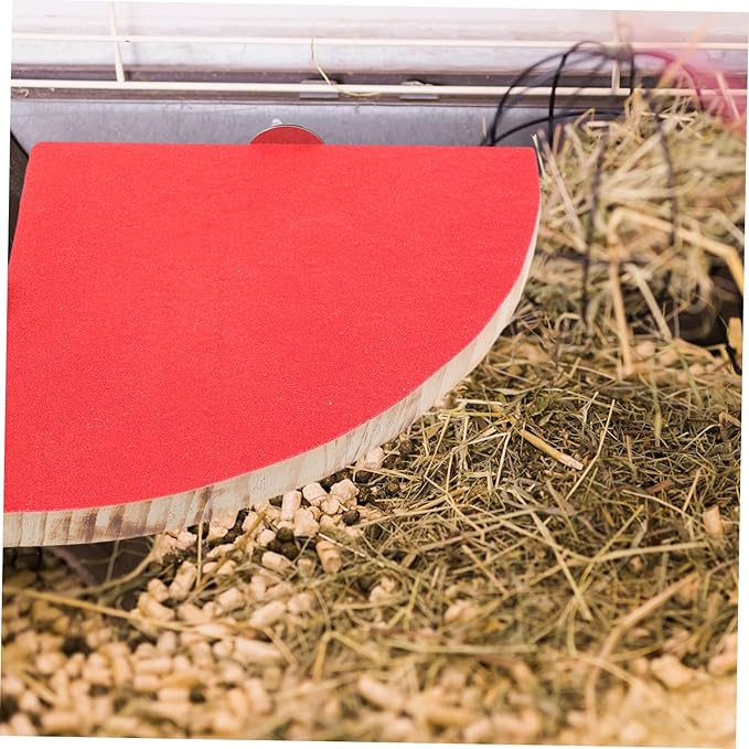 POPETPOP Fan Shape Frosted Wooden Pet Cage Platform Small Pet for Parrots Hamsters Squirrels Durable Chew Decoration Supplies Random Color