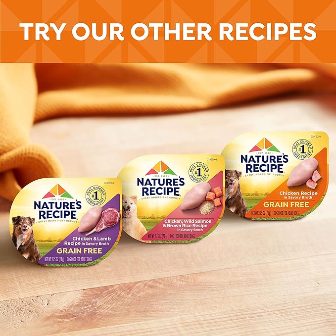 Nature's Recipe Wet Dog Food, Variety Pack, 2.75 Ounce Cup (Pack of 12) - Packaging may vary