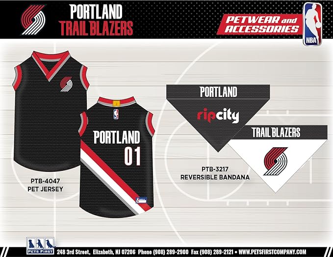 Pets First NBA Portland Trailblazers Dog Jersey, Medium- Tank Top Basketball Pet Jersey