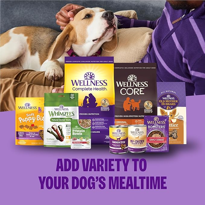 Wellness Complete Health+ Adult Dry Dog Food with Freeze Dried Wellbites, Wholesome Grain Kibble+, Natural, Chicken Free, Whitefish and Sweet Potato Recipe, 4 lb Bag