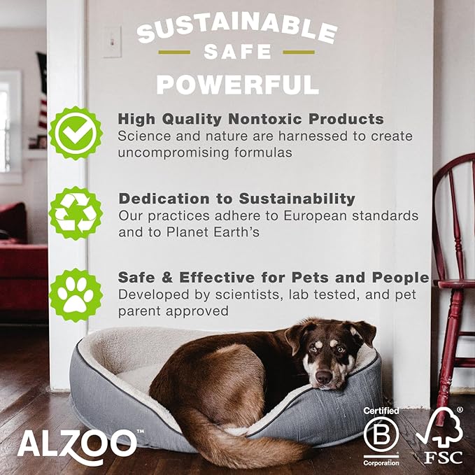 ALZOO Cat Litter Deodorizer, Concentrated Granules Absorb & Help Neutralize Odors, 100% Plant-Based Active Ingredients, Up To 30 Uses, Sweet Vanilla Scent, 26.6 Oz., Pack of 2