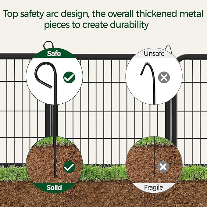 Topeakmart Unleashed Dog Playpen 24 inch 8-Panel Portable Pet Fence for Small/Medium/Large Dogs | Indoor, Outdoor, Yard & RV Camping Use