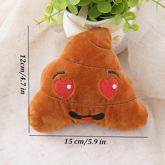Playful Paws 2 Pcs Cute Poop Dog Plush Toys Dog Chew Toys Cat Interactive Toy with Squeaker and Funny Expression 5.9 in Dog Toy for Dogs Playing