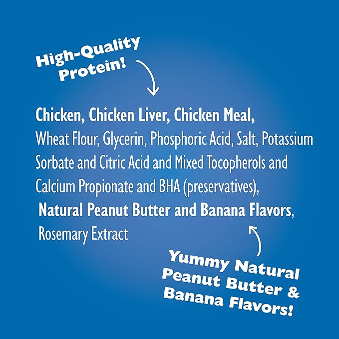 Bil-Jac PB-Nanas Soft Treats for Dogs, Peanut Butter Banana Flavor, Made with Real Chicken Liver, 4oz (4-Pack)